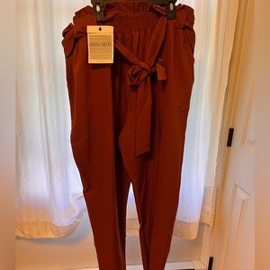 Hannah Nicole Plus Size Paper bag waist Pants